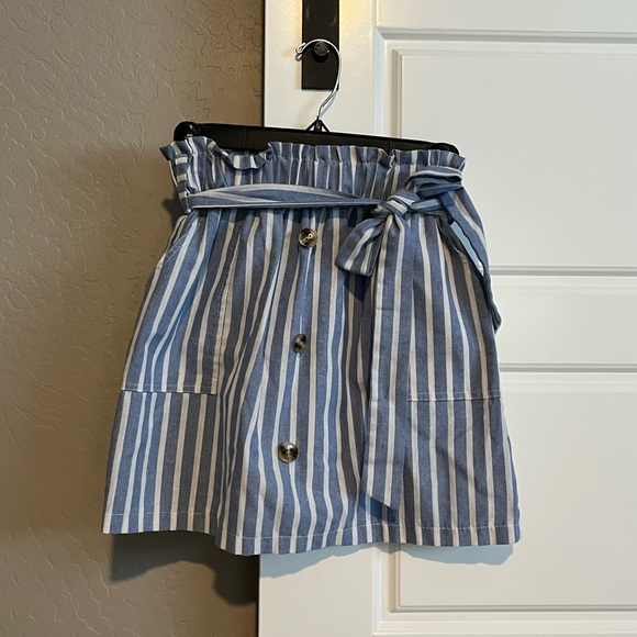 Dresses & Skirts - Blue and White Stripes Mini Skirt